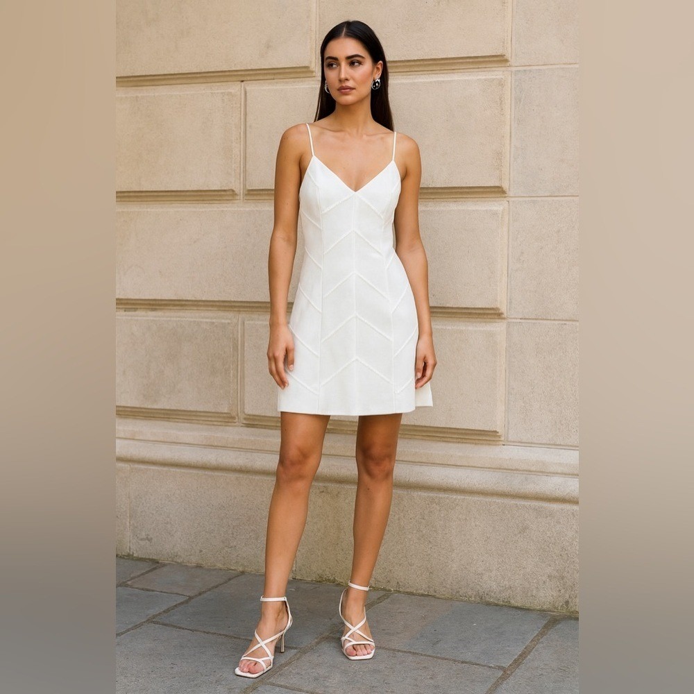 Gianni Bini White Spaghetti Strap Mini Dress